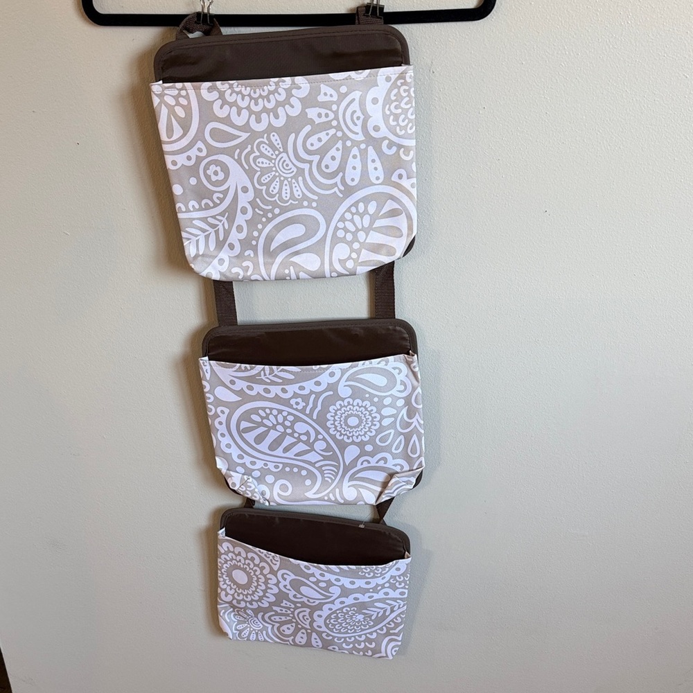 Thirty One Brown and White Hanging Wall File Organizer